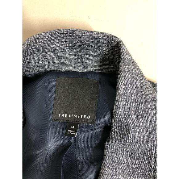 The Limited Women Jacket 14 3/4 Sleeve Lapel Notch Blazer Gray Clueless Preppy - Picture 6 of 11